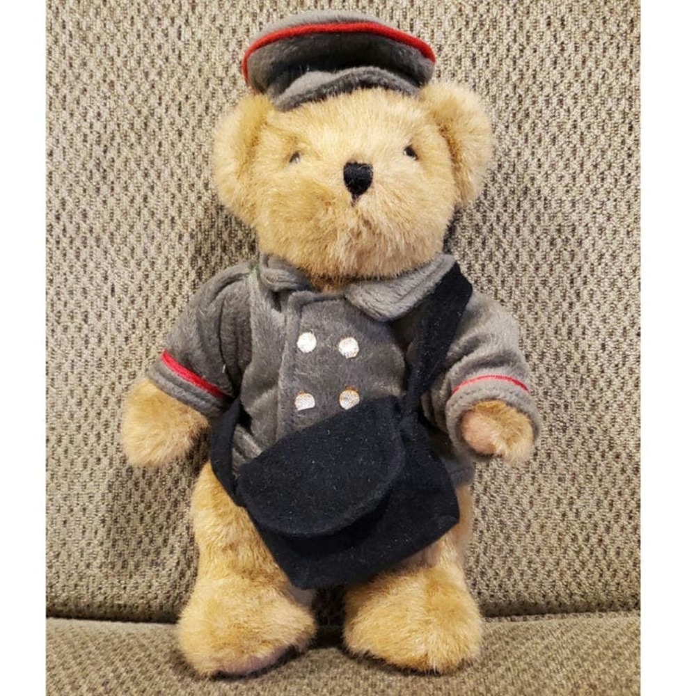 Victory Bear with Satchel Non-Posable Stuffed Animal Plush Toy Mail Carrier